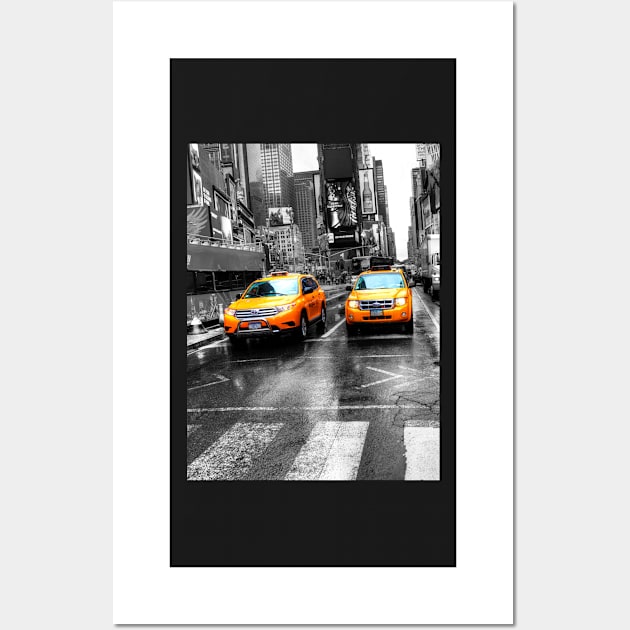 Yellow Taxi Cabs Times Square New York City Wall Art by tommysphotos